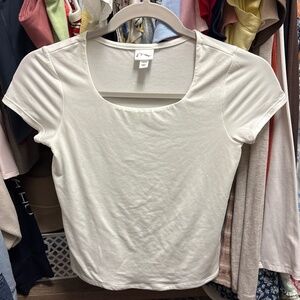 White Short Sleeve Fitted Tee